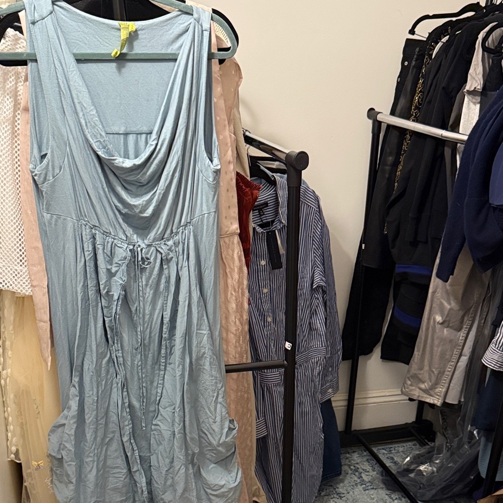 Anthropologie Green Dragon Sky Blue Dress